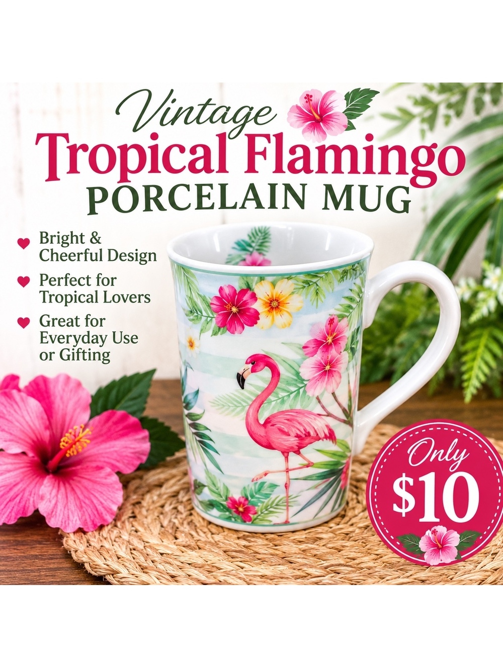 Tropical Pink Flamingo Mug